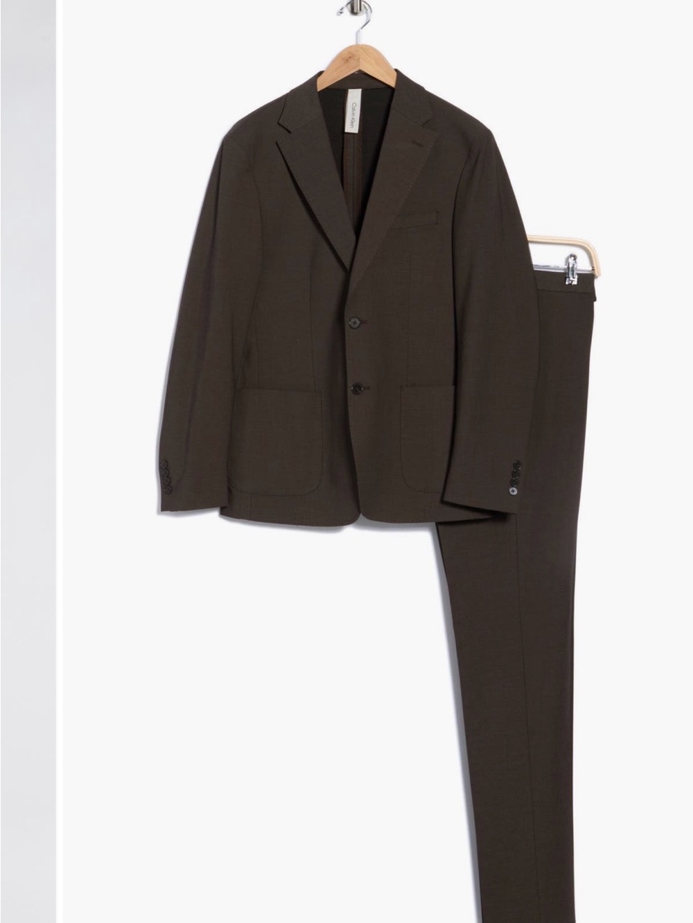 Calvin Klein Men's Dark Brown two button suit and pants 34/32